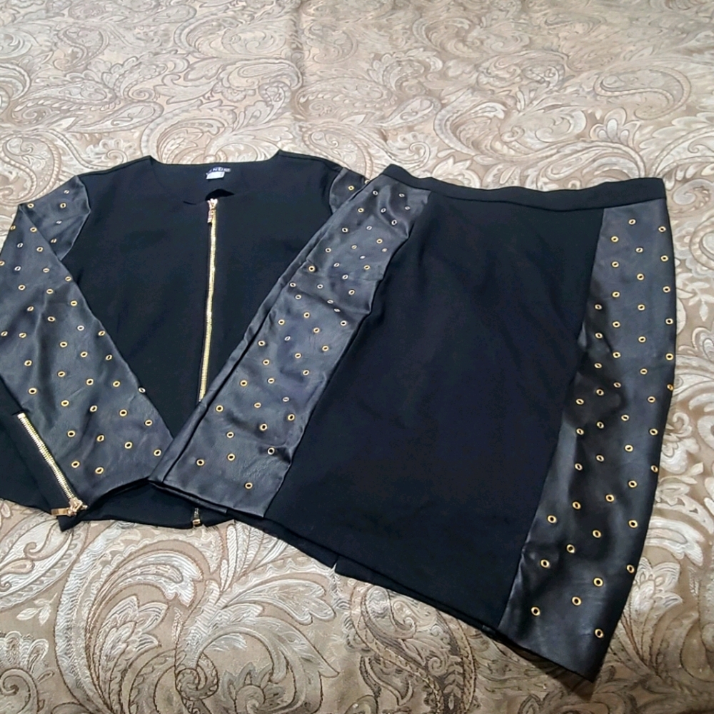 Size 14 Venus faux leather grommet suit